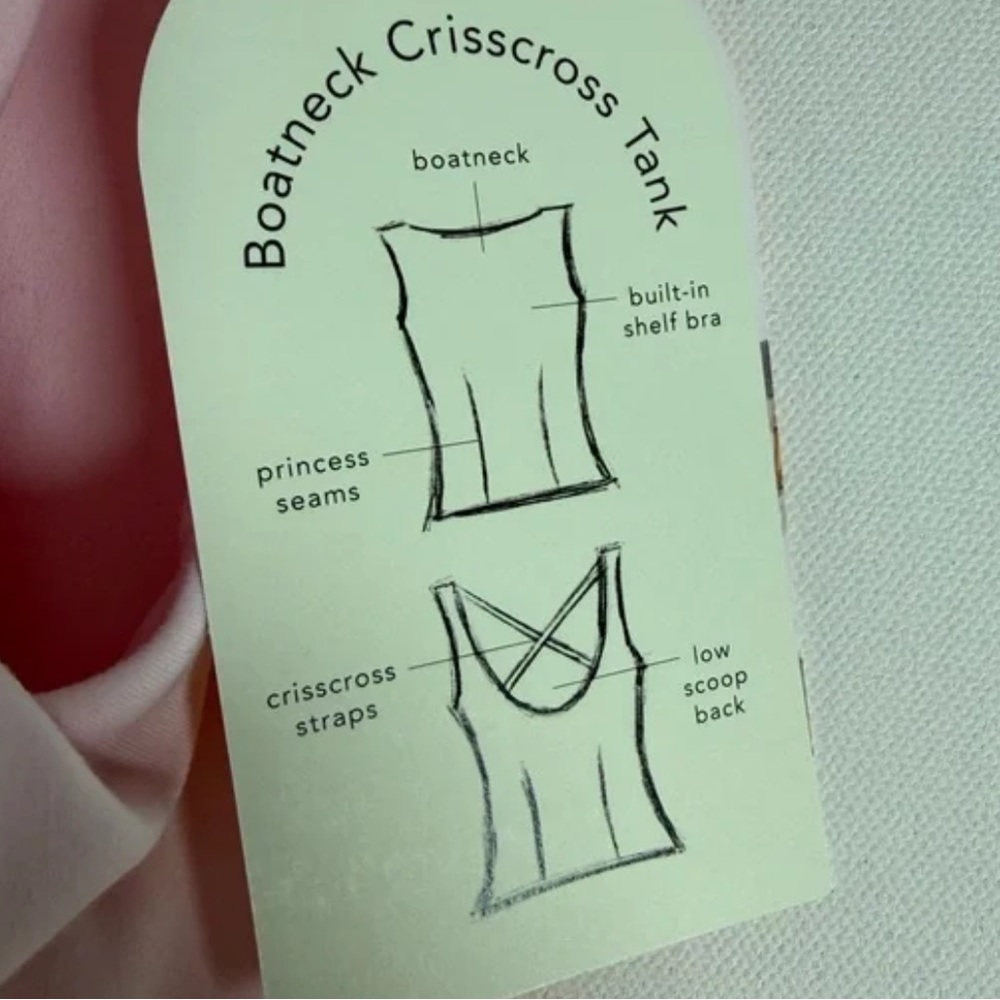 NWT Blogilates Boat Neck Criss-cross Back Tank Top (size L) - Picture 6 of 6